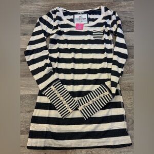 NWT Poof Excellence Women's Top Size Largr Striped Shirt Long Sleeve